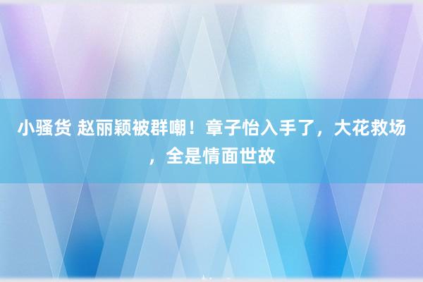 小骚货 赵丽颖被群嘲！章子怡入手了，大花救场，全是情面世故