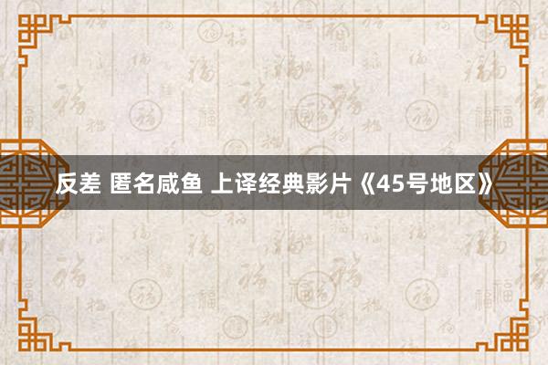 反差 匿名咸鱼 上译经典影片《45号地区》